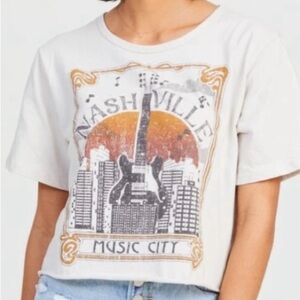 Altar'd State Nashville Music City Long Crop Tee Size XS